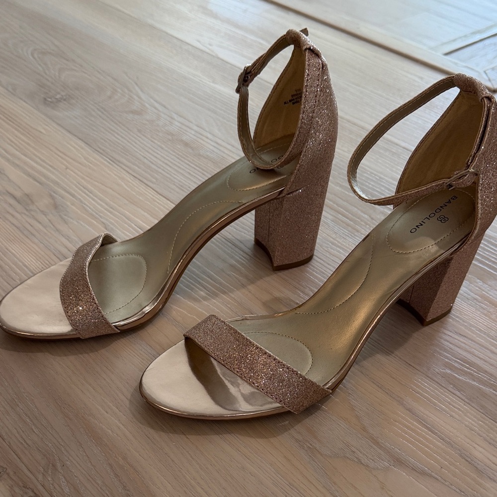 Bandolino.  Elegant Glitter Ankle Strap Heels